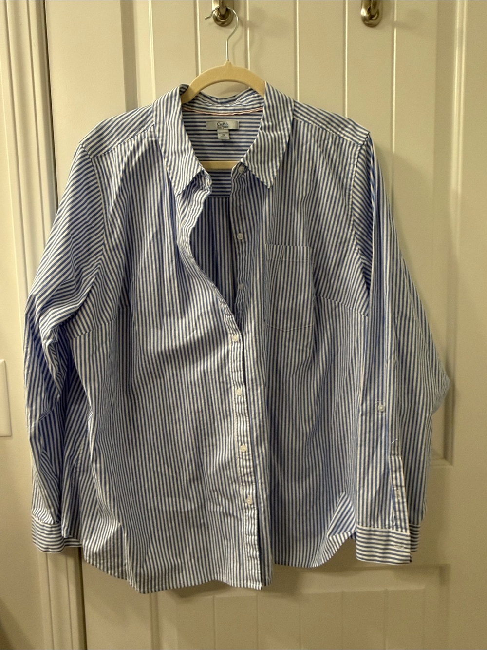 Croft & barrow 2XL Classic Blue Stripe womens Button-Down Shirt